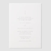 Schoon zwart-wit monogram moderne bruiloft vellum uitnodigingen (Voorkant)