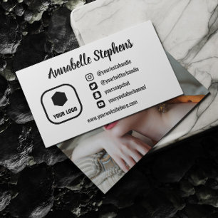 Schoon Zwart Wit Social Media Iconen Foto & Logo Visitekaartje
