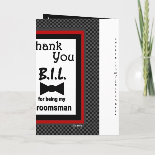 SCHOONBROER - Trouw Dankbetuiging voor Bruidsjonke Bedankkaart (Achterkant)