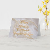 Schoondochter, een verjaardagskaart met parels kaart (Gele Bloem)