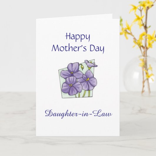 Schoondochter Moederdag Kaart (Gele Bloem)