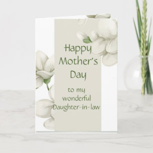 Schoondochter Moederdag Witte Bloemen Bloem Feestdagen Kaart