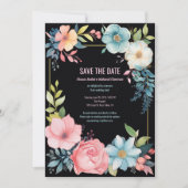 Schoone Kleurige Aquarel Bloem Bruiloft Save The Date (Voorkant)