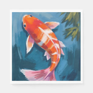 Schoone Koi Vissen Waterverfschildering Servet