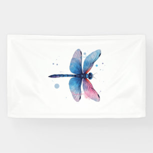 Schoone Natuur Kleurrijk Grafisch Patroon Libel Spandoek