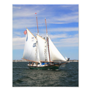 Schooner die Sail plaatst Foto Afdruk