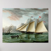 Schooner Mohawk van de vuurtoren van Sandy Hook Poster (Voorkant)