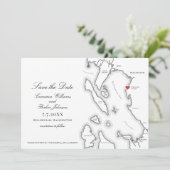 Schooner Zodiac Bellingham Bay WA kaart Bruiloft (Staand voorkant)