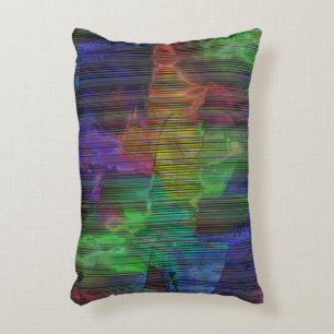 Schoongekleurde vlekken onder vervormde strepen accent kussen