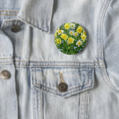 Schoongele daffodiltuin ronde button 5,7 cm (In situ)