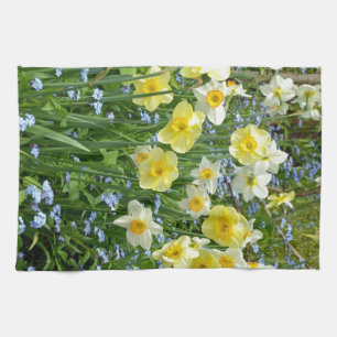 Schoongele daffodiltuin theedoek