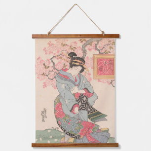 Schoonheden onder Cherry Blossoms Ukiyo-e Hangend Wandkleed