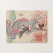 Schoonheden onder Cherry Blossoms  Ukiyo-e Legpuzzel (Horizontaal)