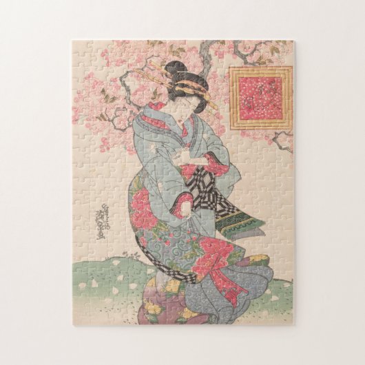 Schoonheden onder Cherry Blossoms  Ukiyo-e Legpuzzel (Verticaal)