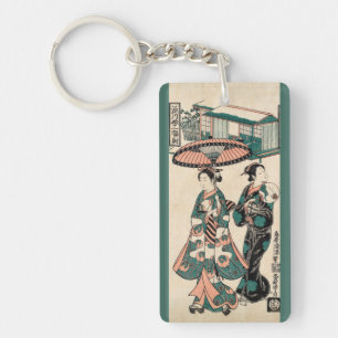 Schoonheden uit Fukagawa. Drieluik Sleutelhanger