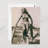 Schoonheid baden!  bikini-meisje briefkaart (Voorkant / Achterkant)
