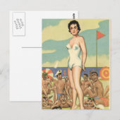 Schoonheid baden!  stripkunst briefkaart (Voorkant / Achterkant)