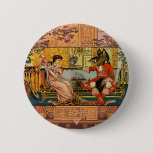 Schoonheid Beest Klassieke Sprookjesfiguren Ronde Button 5,7 Cm