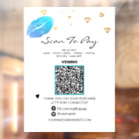 *~* Schoonheid Betaling QR-code LIP Window Cling