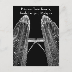 Schoonheid bij nacht aan de Petronas Twin Towers Briefkaart