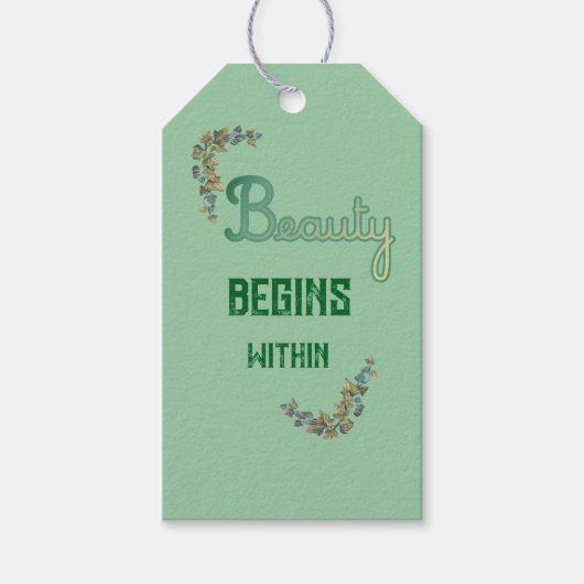 Schoonheid Botanische Typografie Cadeaulabel (Voorkant)