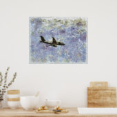 Schoonheid boven... Een jet in de hemel.. Poster (Keuken)