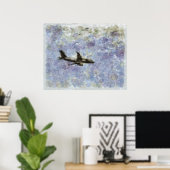 Schoonheid boven... Een jet in de hemel.. Poster (Thuiskantoor)