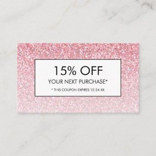 Schoonheid Capsalon Spa Roze Glitters Korting Coup Visitekaartje