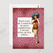 schoonheid Drink wijn Funny Quote Briefkaart (Voorkant / Achterkant)