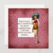  schoonheid Drink wijn Funny Quote Kaart (Voorkant / Achterkant)