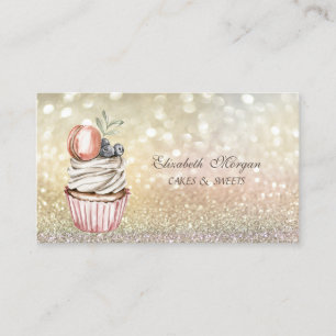 Schoonheid Elegante Bokeh Macaroon Cupcake Visitekaartje