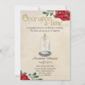 Schoonheid en Beast Red Roses Fairy Tale Kaart (Voorkant)