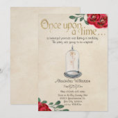 Schoonheid en Beast Red Roses Fairy Tale Kaart (Voorkant / Achterkant)