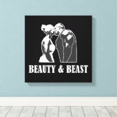 Schoonheid en beest canvas afdruk (Insitu (Houten vloer))