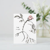 Schoonheid en beest Roos Briefkaart (Staand voorkant)