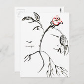 Schoonheid en beest Roos Briefkaart (Voorkant / Achterkant)