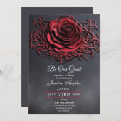 Schoonheid en het Beest Gothic Red Rose Sweet 16 Kaart (Voorkant / Achterkant)