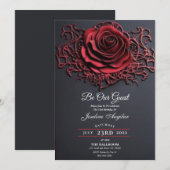 Schoonheid en het Beest Red Rose Sweet 16 Kaart (Voorkant / Achterkant)