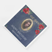 Schoonheid en het Beest Sprookje Blauwe Spiegel Fo Servet (Hoek)