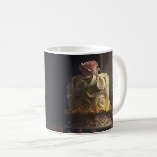 Schoonheid en het Beest thema Cake - Koffiemok (Voorkant rechts)