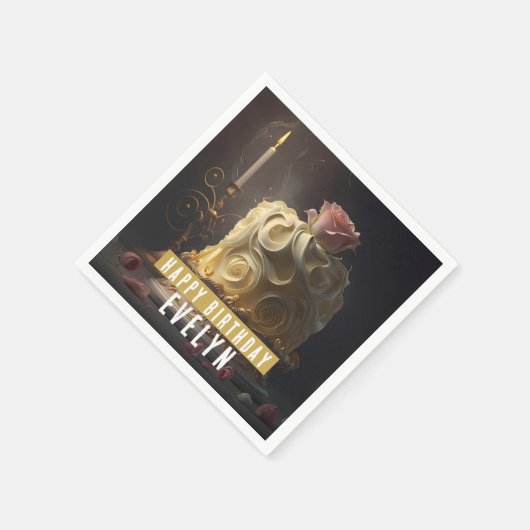 Schoonheid en het Beest Verjaardagstaart - Servet (Hoek)