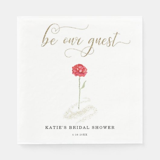 Schoonheid en het Beest Wees Onze Gast Servet (Voorkant)