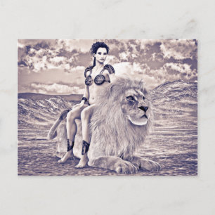 Schoonheid en Leeuw Briefkaart
