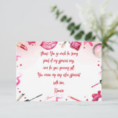 Schoonheid en make-up spa verjaardag bedankkaart (Staand voorkant)