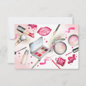 Schoonheid en make-up spa verjaardag bedankkaart (Achterkant)