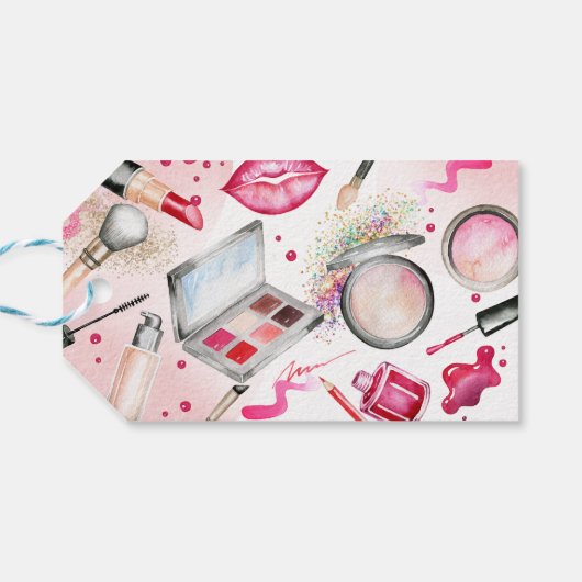 Schoonheid en make-up spa verjaardag cadeaulabel (Achterkant Horizontaal)