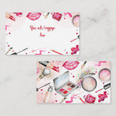 Schoonheid en make-up spa verjaardag informatiekaartje (Voorkant / Achterkant)