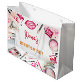 Schoonheid en make-up spa verjaardagsfeestje groot cadeauzakje (Voorkant Gekanteld)