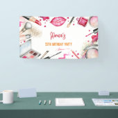 Schoonheid en make-up spa verjaardagsfeestje spandoek (Beurs)