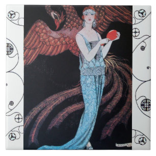SCHOONHEID EN PHOENIX Art Deco Vrouw Mode Tegeltje